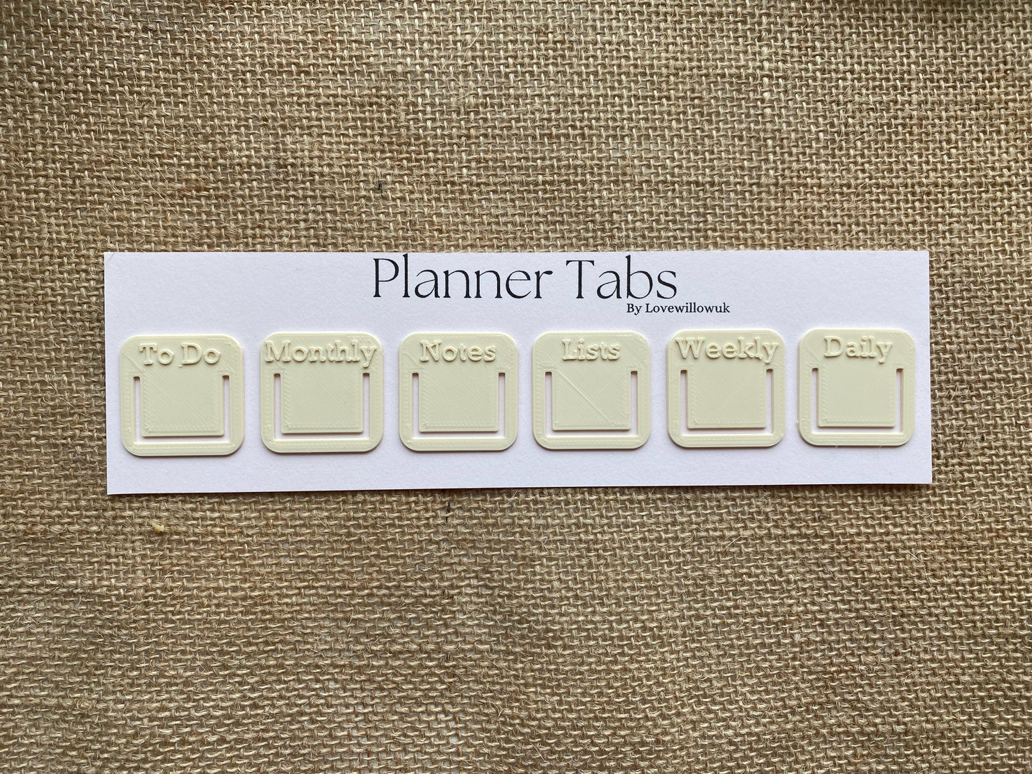 Cream Planner Tabs